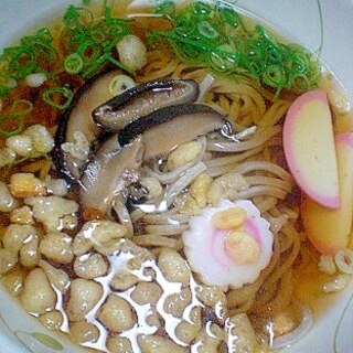 ❤　椎茸の甘煮＆揚げ玉入りお蕎麦　❤